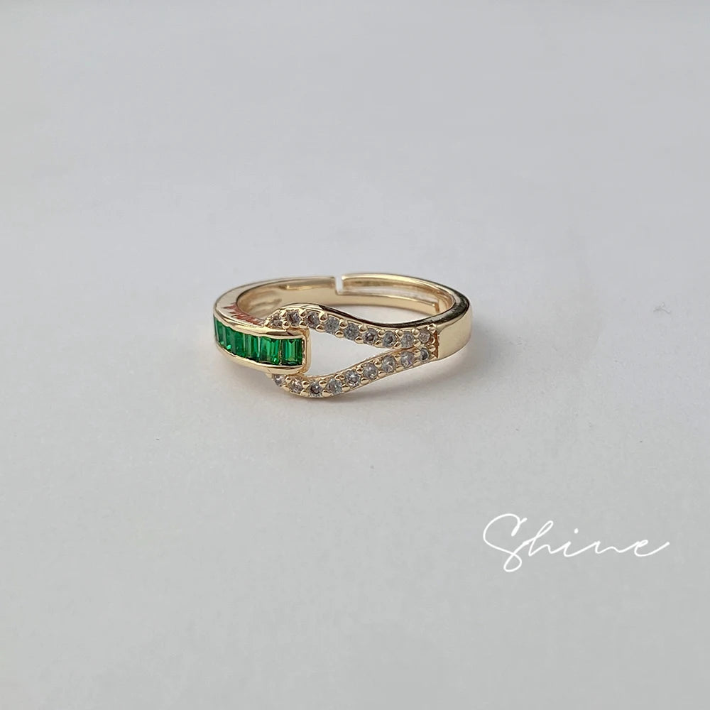 Green Crystal Zirconia Ring