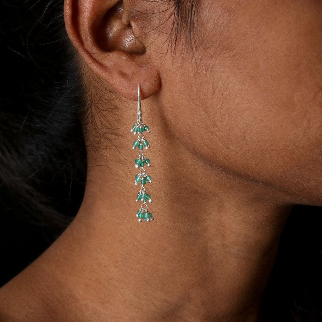 Emerald Cascade Drop Earrings