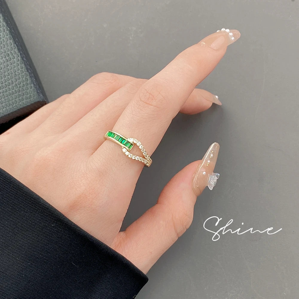 Green Crystal Zirconia Ring