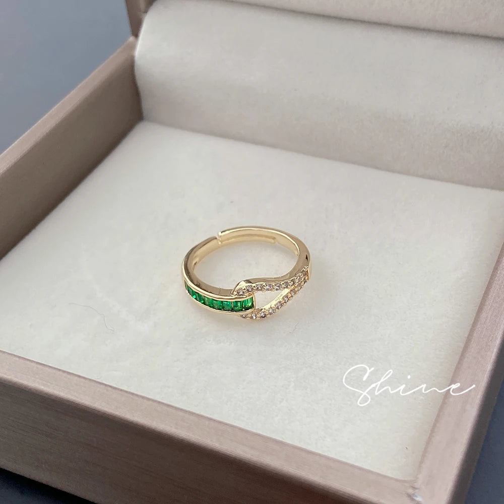 Green Crystal Zirconia Ring
