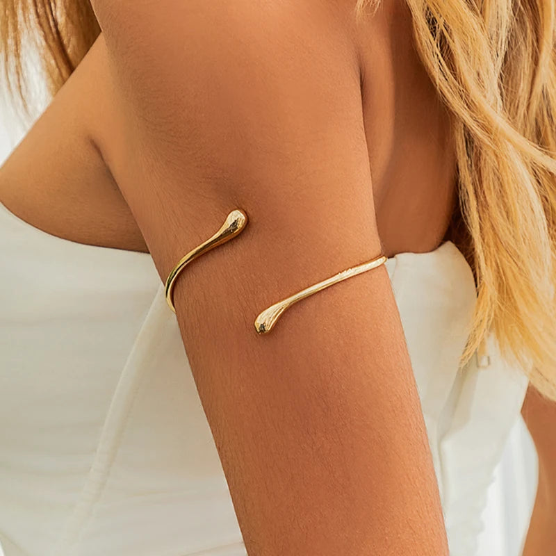 Chic White Enamel Cuff Bangle