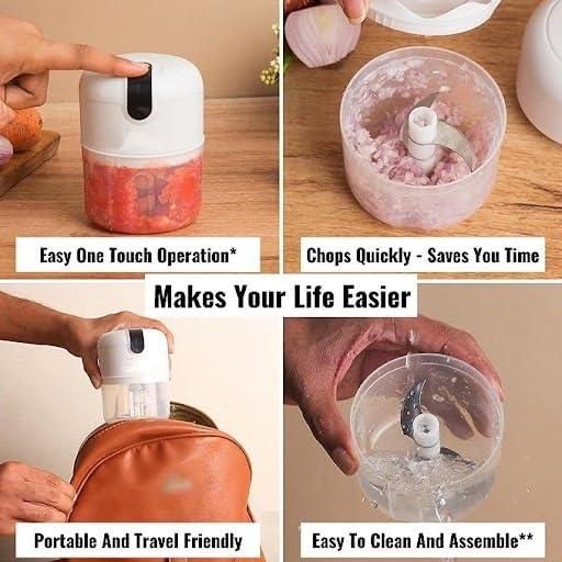 Portable One-Touch Electric Food Chopper