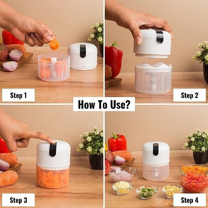 Portable One-Touch Electric Food Chopper
