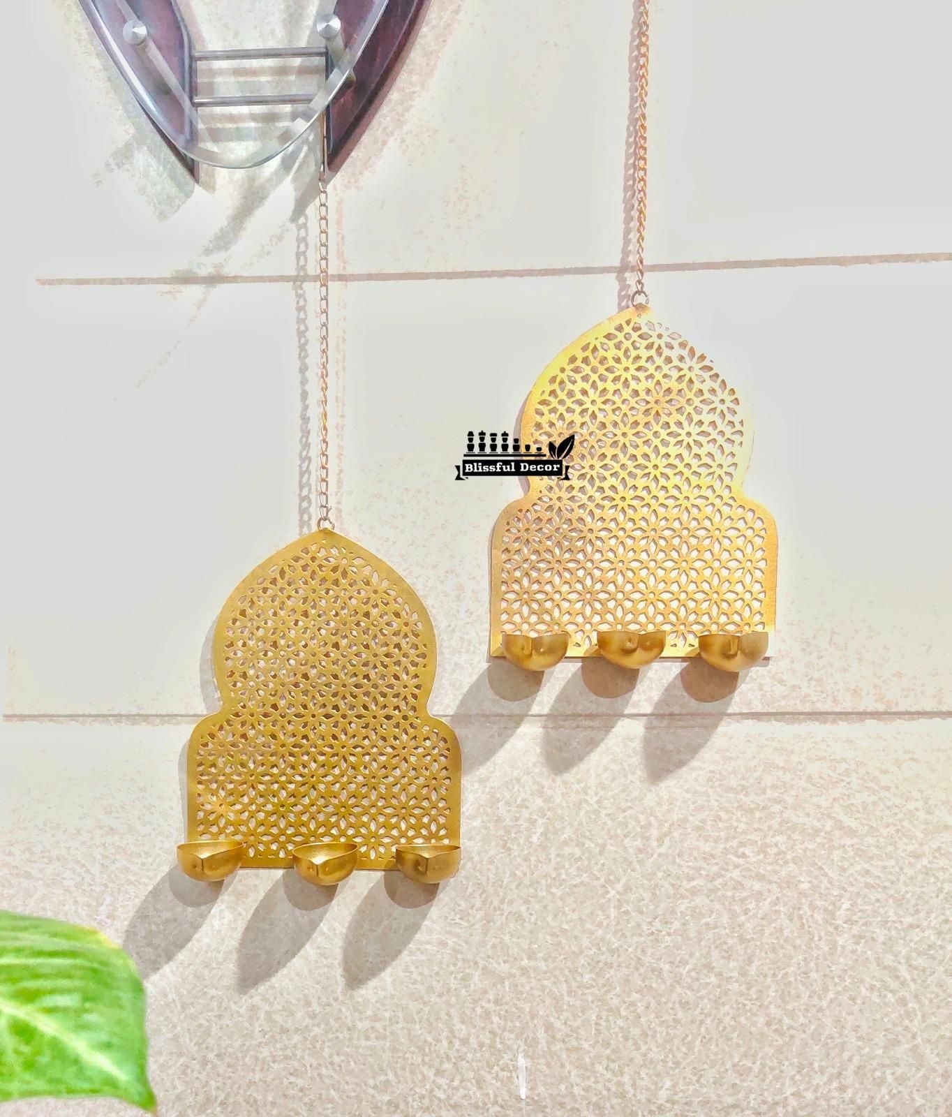 Artisan Metal Jharokha Wall Sconces (Set of 2)