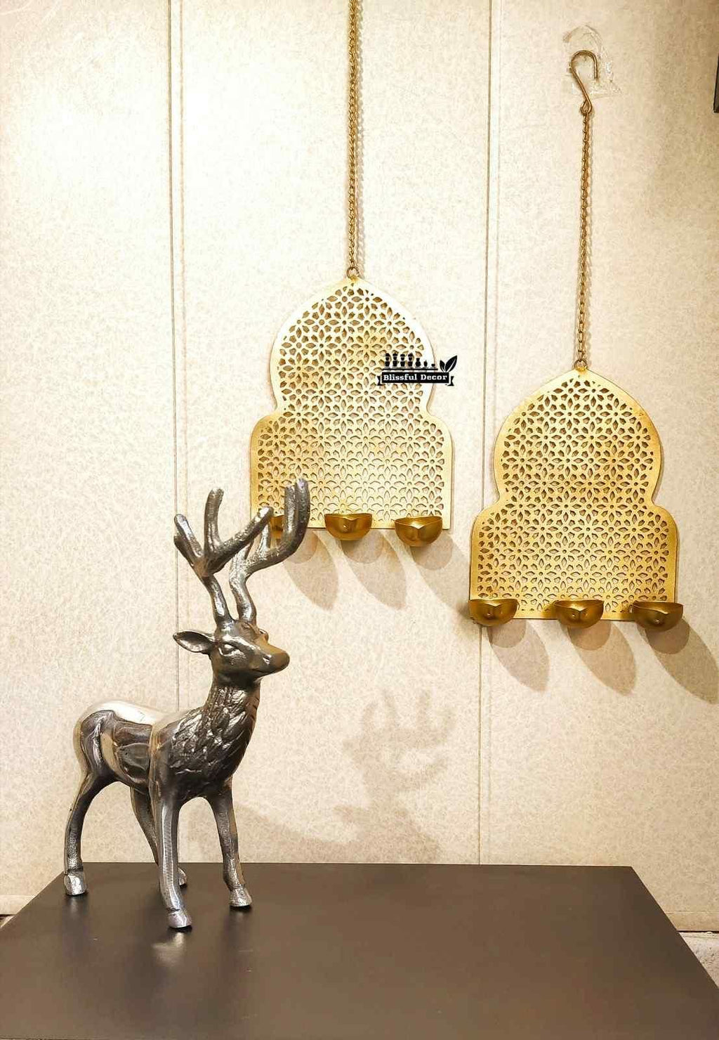 Artisan Metal Jharokha Wall Sconces (Set of 2)