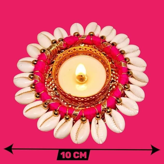 Bohemian Cowrie Shell Tealight Holders (Set of 2)