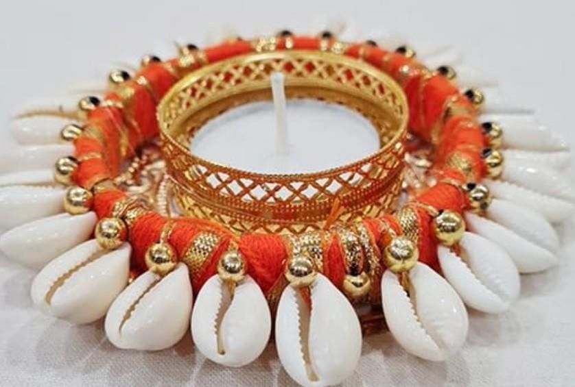 Bohemian Cowrie Shell Tealight Holders (Set of 2)