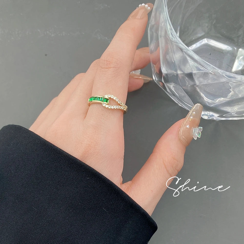 Green Crystal Zirconia Ring