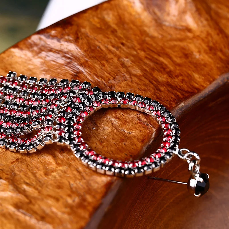 Radiant Crystal Cascade Tassel Drop Earrings – Glam Statement