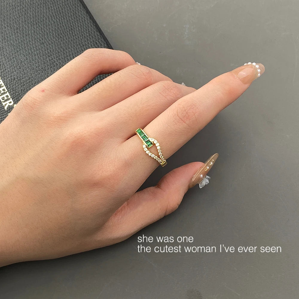 Green Crystal Zirconia Ring