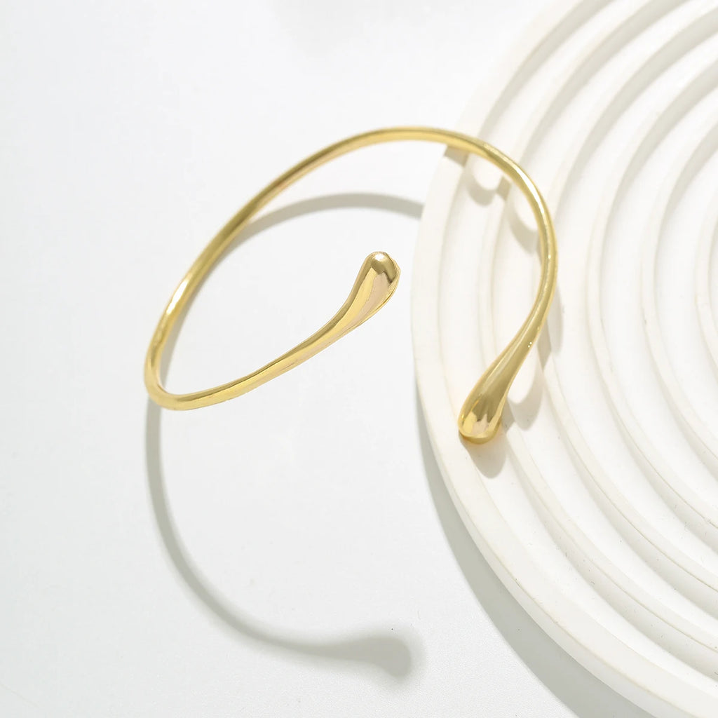 Chic White Enamel Cuff Bangle