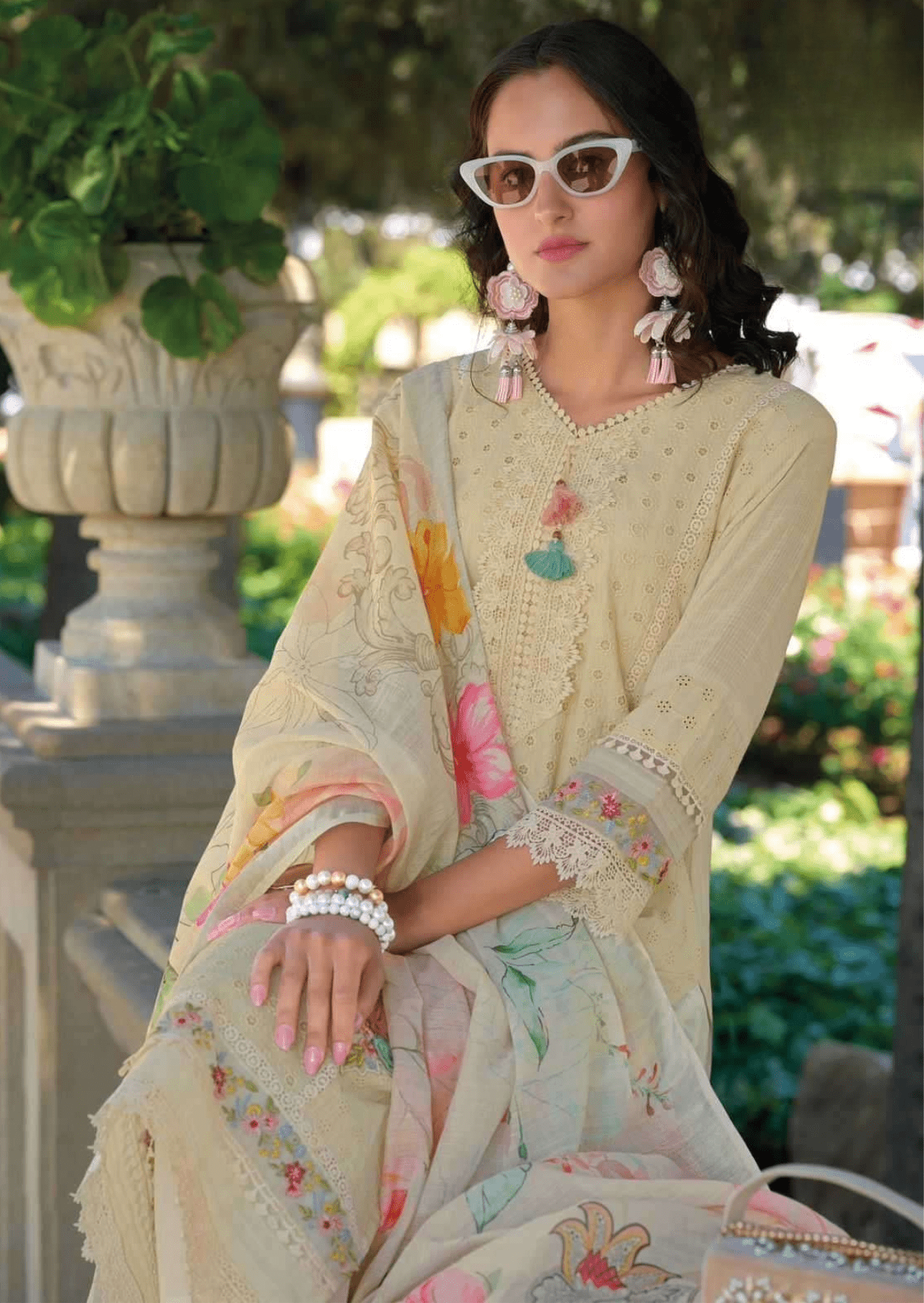 Narmeen Ivory Elegance Embroidered Lawn Suit