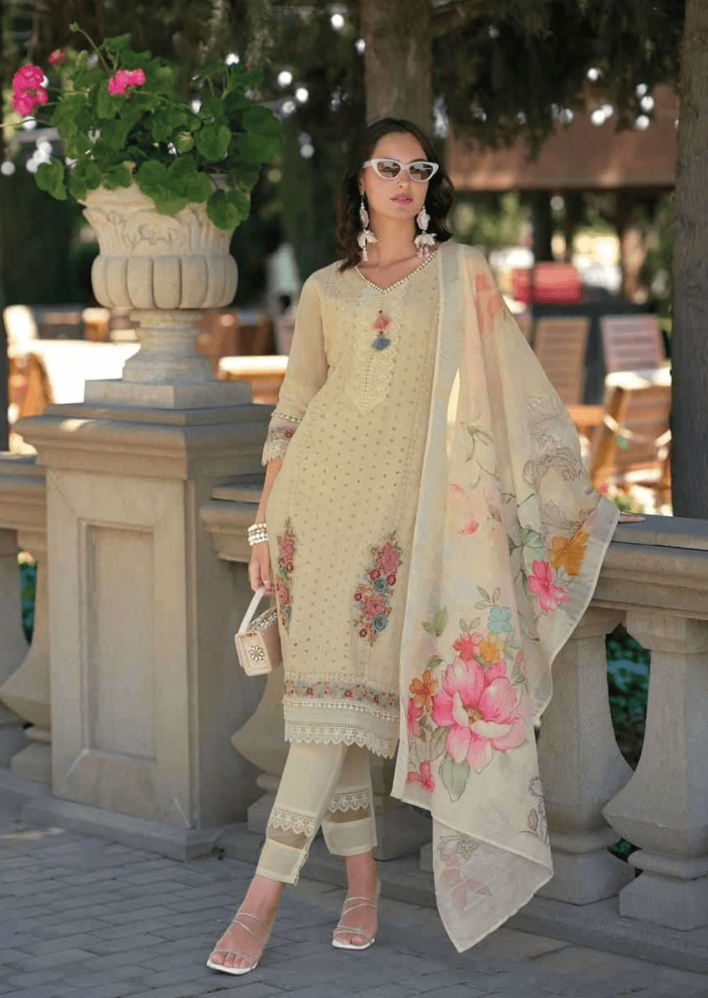 Narmeen Ivory Elegance Embroidered Lawn Suit