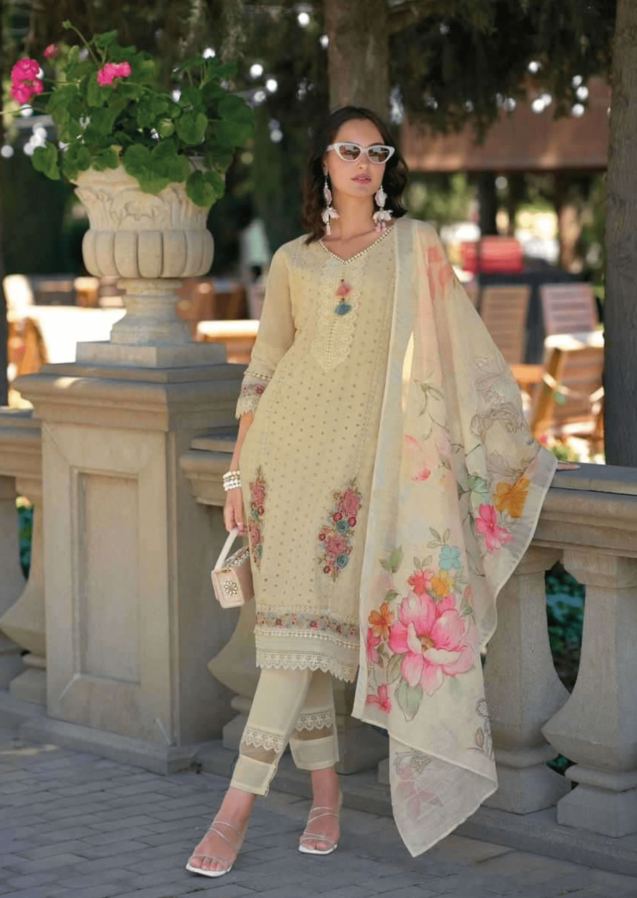 Narmeen Ivory Elegance Embroidered Lawn Suit